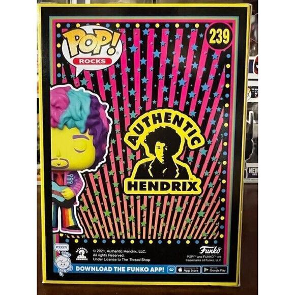Funko Pop Jimi Hendrix #239 Black Light NYCC Exclusive Vaulted - Picture 3 of 7